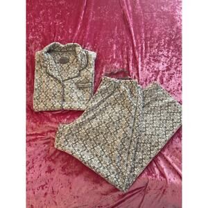 Aria Pajama Set Gray White Fuzzy Fleece Winter Long Sleeve Women's Large
